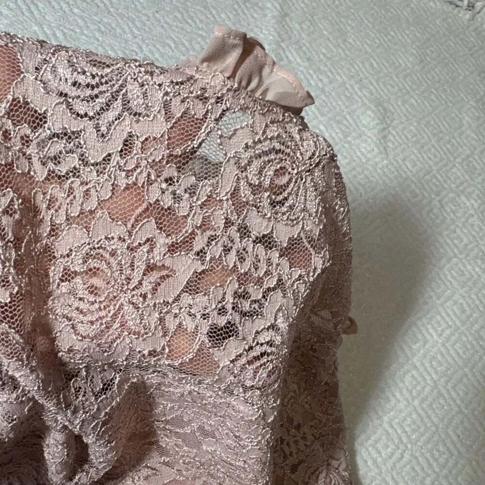 City Studio Kids Dress 11 Blush Pink Sparkle Lace Ruffle Sleeveless Fit & Flare